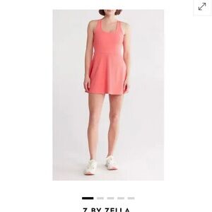 Zella Coral-Peach Athletic Skater Dress